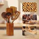 FJNATINH 10 PCS Wooden Spoons for Cooking - Teak Wooden Kitchen Utensil Set - Cooking Mixing Baking - Non-stick Healthy Kitchen Cookware Gifts for Women Housewarming Gifts