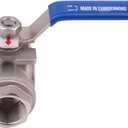 DERNORD 3-Way Ball Valve, T Mounting Pad, Stainless Steel 304 Female Type with Vinyl Locking Handle (3/4 Inch NPT)