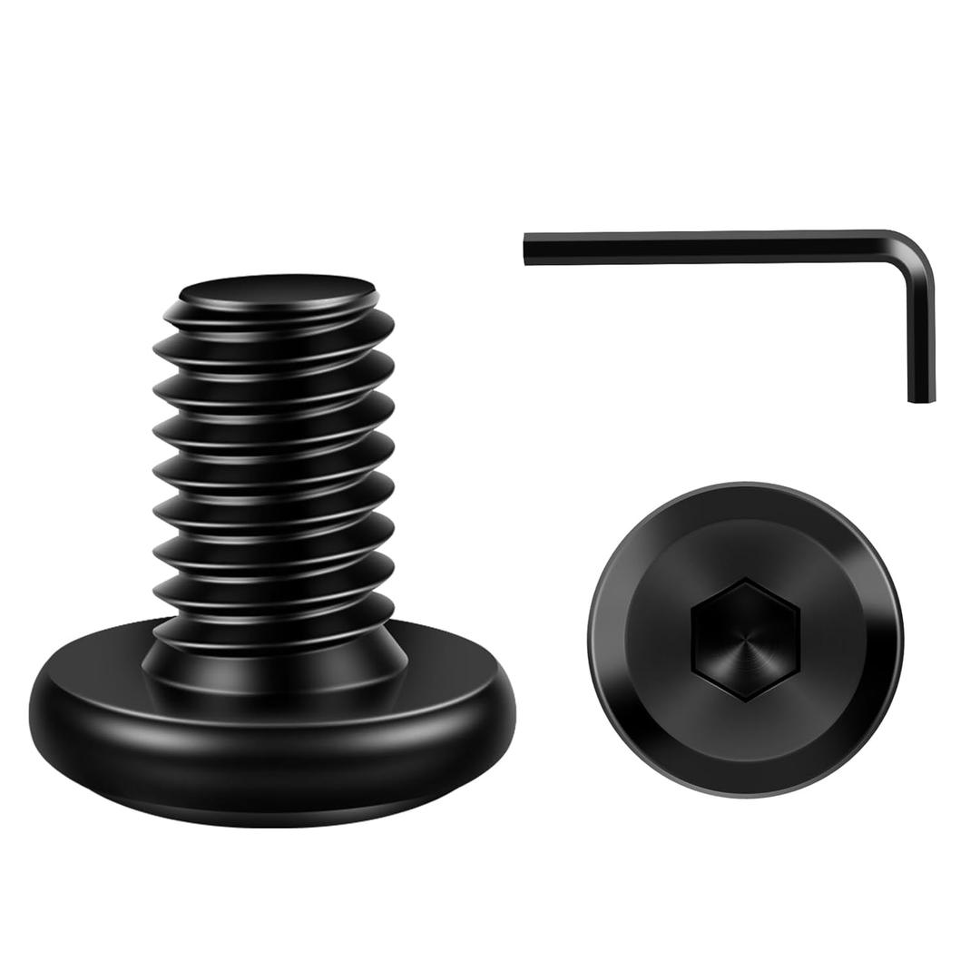 20-Piece M8 x 16mm Flat Head Socket Cap Screws - Carbon Steel Black Oxide Furniture Bolts with Hex Key, Full Thread Machine Fasteners