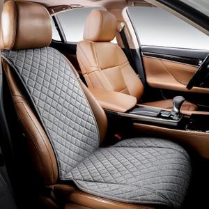 IVICY Faux Linen Car Seat Cover for Cars - Durable & Non-Slip - Front Car Seat Protector Covers for Most Automotive, Vans, SUVs, Trucks - 1 Unit - Cool Gray (GRAY WS LN)