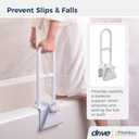 Drive Medical 12036 Handicap Grab Bar, White White Handicap Grab Bar Adds Secure Support and Stability for Bathroom Safety and Everyday Mobility Assistance, 14.5"L x 3"W