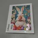 Sumllee 1000 Piece White Easter Bunny Jigsaw Puzzle for Adults, Easter Eggs Puzzle, Challenging Family Activity Game, Colorful DIY Handwork Craft, Home Decor Gift, 27x20 Inches