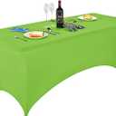 LZY Spandex Fitted Stretch Table Cover for 6 ft or 4ft or 8ft Folding Table, Rectangular Cocktail Tablecloth, Perfect for Party or Banquet (Apple Green)