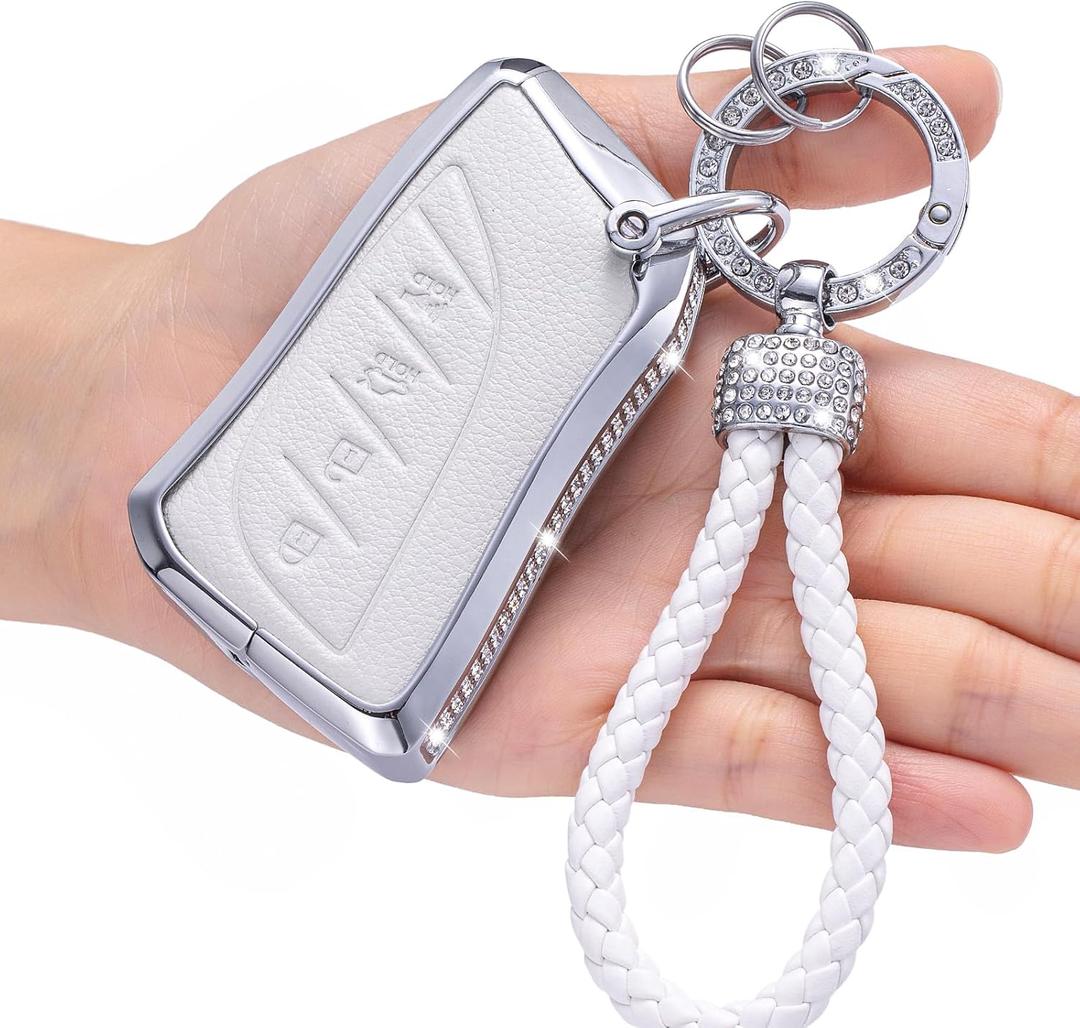 for Lexus Crystal Key Fob Cover,Compatible with ES350 ES300h UX200 LS500 LS500H LC500 LC500h Protector Sleeve Accessories (Model-b(white))