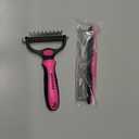 Docrok Pet Grooming Brush & Comb Combo, Cat & Dog Brush for Shedding & Dematting, Undercoat Rake for Long-haired Pets, Pink
