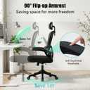 Ergonomic Office Chair with Dynamic Lumbar Support & Adjustable Headrest – High Back Desk Chair with 90° Flip-up Arms, Comfort Mesh Computer Chair for Home Office Long Hours Sitting, Black, 2 ft 2 in x 1 ft 10 in x 2 ft 0.4 in