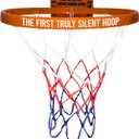 The Official Silent Basketball Hoop Indoor  Durable Plastic, Large Wall-Mounted Basketball Hoop with No-Noise Design + Adhesive & Screw Installation  for Use with Silent Basketball Only