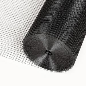 19 Gauge 1/2 inch 24inch50ft Black Hardware Cloth Chicken Wire Fence, Galvanized Steel Vinyl Coated Wire Mesh Roll Supports Poultry Netting Cage Fence Snake,Rabbit Wire
