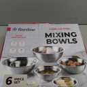 FineDine Stainless Steel Mixing Bowls Set, Dishwasher Safe, Up To 8 Quart Metal Mixing Bowls For Kitchen, Nesting, Large, Small, Big Food Prep, Cooking, Baking (6 Pack)