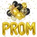 42 Inch Prom Balloons, Gold Letter Foil Balloons Banner, with Black Gold Latex Balloons Class of 2026 Prom Night Party Props, for High School College 2026 Graduation Congrats Decorations Supplies