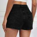 Denim Skort Women Stretch Denims Mini Skirt for Womens High Waist Denim Skirt Women Mini Jean Skirt Fashions Jeans Skort (Black, XL)