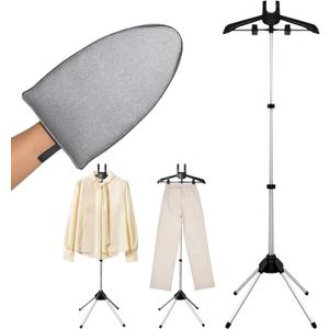 Steamer Hanger Stand,Steamer Stand For Clothes,Garment Rack For Steaming Clothes,Garment Hanger For Steaming Clothes Holder (Rack + Iron Gloves)