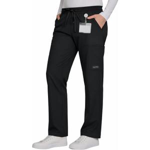 Nautica Scrub Pants for Women - Straight Leg Open Bottom Professional Medical Uniform Stretch Soft Scrub Bottoms for Woman XL