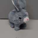 Hopearl Hopping Rabbit Interactive Electronic Pet Plush Bunny Toy with Sounds and Movements Animated Walking Wiggle Ears Twitch Nose Gifts for Toddlers Birthday, Gray, 7''
