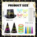 62 Pcs Neon New Year's Eve Party Supplies 2026 Hat Kit for 26 Guest Glow in The Dark Party Supplies Neon Hats, Headbands, Horns, Necklaces for Nye Party Supplies, Happy New Year Eve Neon Decor