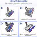 Quick-release vacuum head replacement for Dyson V7 V8 V10 V11 V15 Outside direct-drive cordless vacuums features an anti-tangle design with flexible rotation.