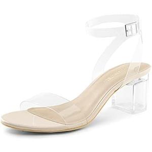 DREAM PAIRS Women's Open Toe Ankle Strap Low Block Chunky Heels Sandals Party Dress Pumps Shoes, Size 8