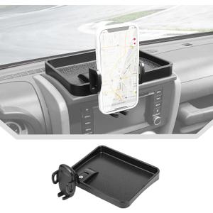 JeCar for JK Phone Holder Mount Center Console Dash Tray Storage Organizer for 2007-2010 Jeep Wrangler JK JKU Black