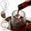 40 Pack 13.5oz Clear Plastic Stemless Wine Glasses - Unbreakable BPA-Free Recyclable Origami-Style Ribbed Disposable & Reusable for Birthday, Weddings, Parties