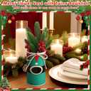 LemonRoad 4 Pcs Christmas Metal Vase for Table Centerpieces Farmhouse Vases Decor with Twine Bow Galvanized Metal Vases Artificial Flower Buckets for Christmas Home Party Decorations, 4.33 Inch