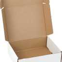 10"x8"x3" Shipping Boxes Set of 5, White Corrugated Cardboard Box Literature Mailer