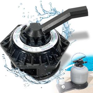 272531 Hi-Flow 6-way Multiport Top Valve Compatible with Pentair Sand Dollar Pool and Spa Sand Filters, 1-1/2 inch Clamp Style Valve, Replace 262504 262505 262506