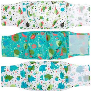 2 x MICOOYO Belly Bands for Male Dogs, 3 Pack Reusable Dog Diapers Male for Puppy Doggie, Washable Male Dog Wraps (S, Animals)