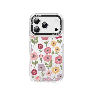 GuardCrew for iPhone 17 Pro Max Case, [Pink Flowers] Cool Aesthetic Pattern for Women, [11FT Military-Grade Drop Tested] Slim Crystal Clear Shockproof TPU Bumper Phone Cover, 6.9"