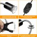 Reptile Heat Lamp with 2 Pcs 50W UVA UVB Light Bulb, 360 Rotatable Basking Spot Light Simulated Sunlight, Dimmable Heating Lamp for Turtle, Lizard, Snake, Beared Dragon, Amphibians