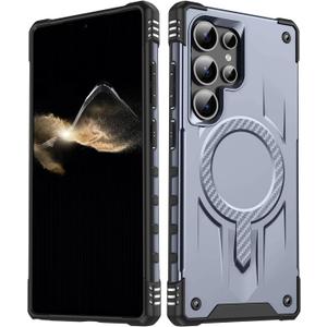 for Samsung Galxy S25 Ultra Case.Hard Phone Cover with Strong Magnetic Heavy Duty Protection.Reinforcement of The Four Corners.Anti-Slip Anti-Fingerprint (Gray, S25 Ultra)