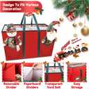 VoMii Large Christmas Figurine Storage Box & Nutcracker Storage Container Up To 8 Holiday Figurines,ornament Decor Organizer Storage Box ,15-Inch Red