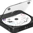 ENVYCLOUD CD Player Portable with Dual Stereo Speakers, Rechargeable Portable Player with Bluetooth for Home with Headphones, Support CD/AUX/USB,Black