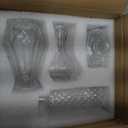 Set of 4 Glass Bud Vase Set, Small Vintage Clear Flower Vase Centerpieces for Table Bulk Cute Rustic Style Mini Vase for Home Decor Wedding Baby Shower Birthday Party