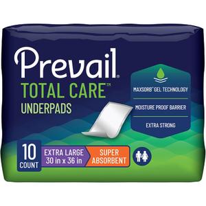 Prevail Incontinence Underpads - Unisex Disposable Underpads for Men & Women - Super Absorbent, 30" X 36", 40 Count (4 Packs of 10)