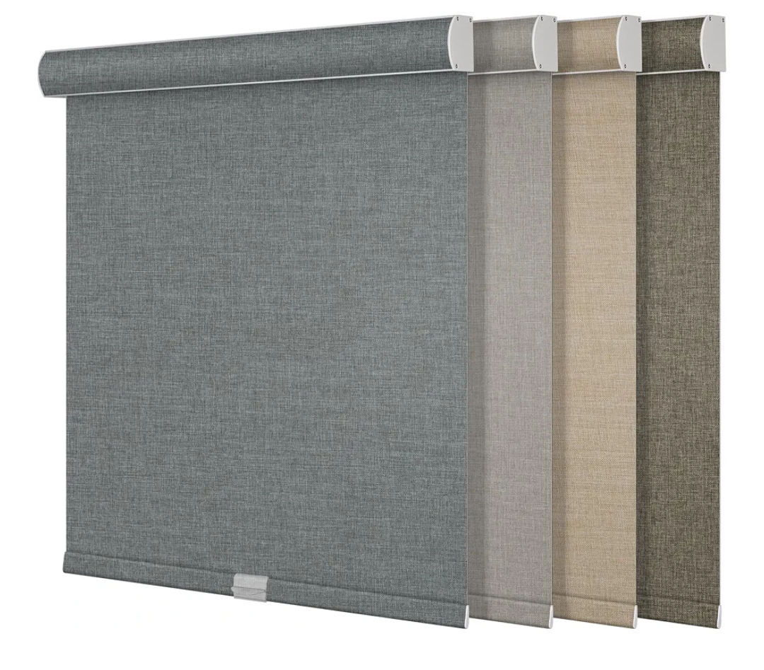 Boolegon Blackout Roller Shades for Windows,Cordless,Linen Fabric,Roller Blinds,Thermal Insulated Fabric UV Protection,Window Shades for Home,Office,Bedroom,Door,Blackout-Gray,Custom Size