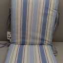 Arden Outdoor Dining Chair Cushion, 20 x 20, Rain-Proof, Fade Resistant, French Blue Linen Stripe