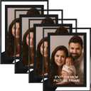 IZIDDO 5x7 Picture Frames Set of 4,Black Glass Photo Frame,for Wall Mount or Tabletop Standing,Gift Picture Frame, Horizontally or Vertically (5x7, Black) (574 pack)