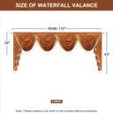 VOGOL Bright Orange Swag Valances for Farmhouse, Soft Touch Thick Fabric Waterfall Valance for Nursery, Privacy Swags Curtains for Living Dining Room, 110 Inches Wide, 1 Panel