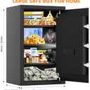 4.0 Cubic Large Home Safe Fireproof Waterproof, Alloy Steel Fireproof Safe Box with Fireproof Bag, 2 Spare Keys and 3 Removable Shelves, Anti-theft Fire Safes for Home Money Documents Valuables