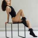 Geyoga 3 Pairs Halloween Women Ruffle Socks Turn Cuff, Double Lace Ankle Socks Cotton Lace Frilly Sock for Ladies (Rose Red, White, Black)