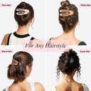 Large Flat Hair Claw Clips for Thick Medium Thin Hair for Women, French Duckbill Hairclips, Strong Hold Non Slip Hair Barrettes for Yoga Driving - 4Pcs Matte Neutral Color
