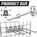 Moxweyeni 10 Inch Grid Wall Hooks 25 Pcs Gridwall Panel Hooks Store Garage Wall Mount Organizers Storage Grid Display Hangers for Retail, Craft Show, Home Setup, Customized Display (Black)