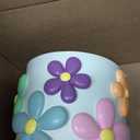 GUGUGO 8 Inch Pastel Flowers Planters, Cute Unique Rainbow Planter with Drainage, Colorful Vintage Retro Flower Plant pots for Indoor & Outdoor Plants, Eclectic Funny Room Decor Aesthetic