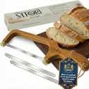 Miori Bread Slicer for Homemade Bread & Sourdough Bread Knife, Serrated Stainless Steel Blade, Wooden Handle for Even Slicing
