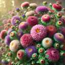 Seeds Aster Pompon Mix / Annual Flowers
