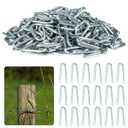 Sukh 210 PCS U Fence Staples - Galvanized U Shaped Nails Heavy Duty Staples Fencing Staples U Nails for Wood Fencing Barbwire Fence (Siver
