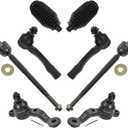 TRQ Front Steering and Suspension Kit Tie Rods Ball Joints Steering Rack Pinion Bellows Compatible with 2001 Lexus IS300 from 10/01/00 Production Date Front 2002-2005 Lexus IS300