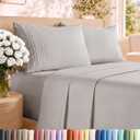 Queen Size 4 Piece Sheet Set - Breathable & Cooling Sheets - Light Grey
Hotel Luxury Bed Sheets for Women & Men, Deep Pockets, Easy-Fit, Extra Soft and Wrinkle Free Sheets, Oeko-Tex Bed Sheet Set