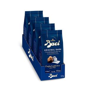 Baci Original Dark | Fine Dark Chocolate Truffle with Hazelnuts | 4.4oz each Bag - Pack of 4 (EXP 12/31/26)