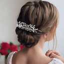 2 x Wedding Hair Pieces for Brides Bridal Hair Accessories Wedding Hair Comb Silver Headpiece for Bride